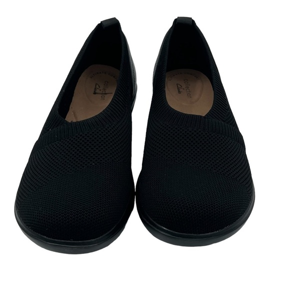 NWT Clark's Black Sashlynn Heeled Slip On Shoes Size 8 1/2 Women's - Picture 3 of 10